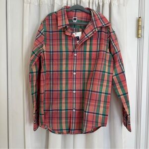 janie and jack boys button up plaid long sleeve shirt